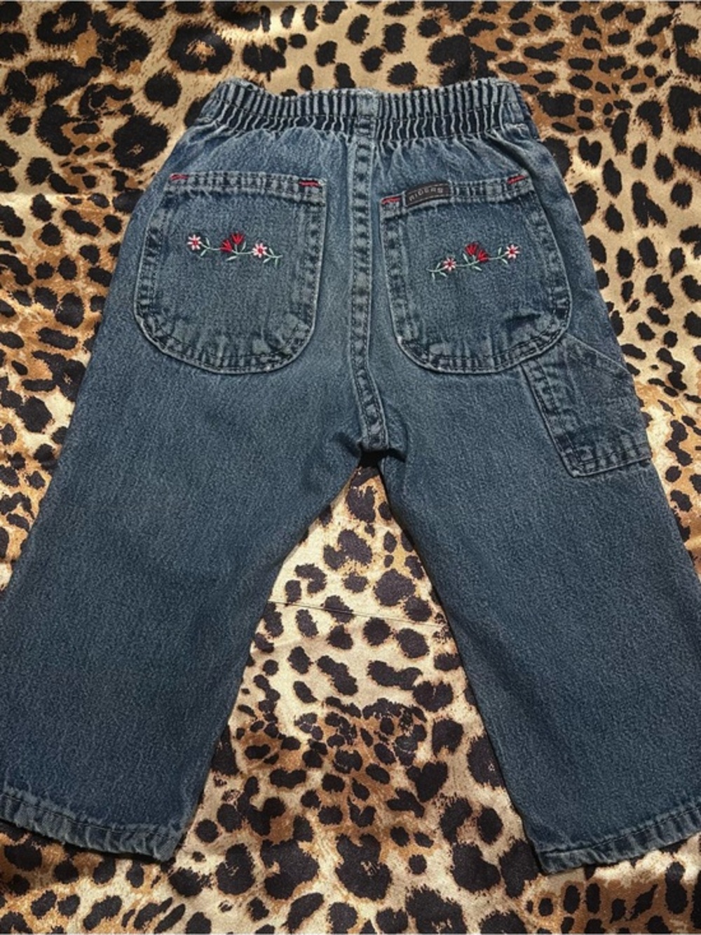 Vintage Y2K Riders Red & Pink Floral Embroidered Jeans